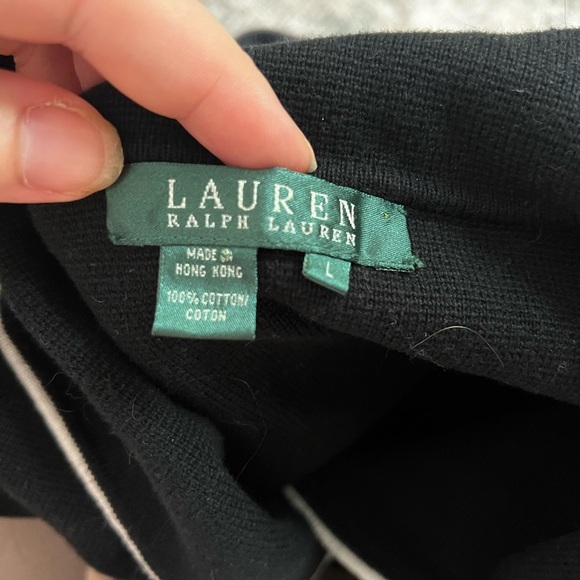 Ralph Lauren Black and White Sweater Blazer with Nautical Trim Size Large - Picture 3 of 4